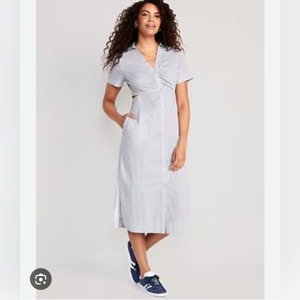 Old Navy Cutout Midi Shirt Dress Small